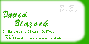 david blazsek business card